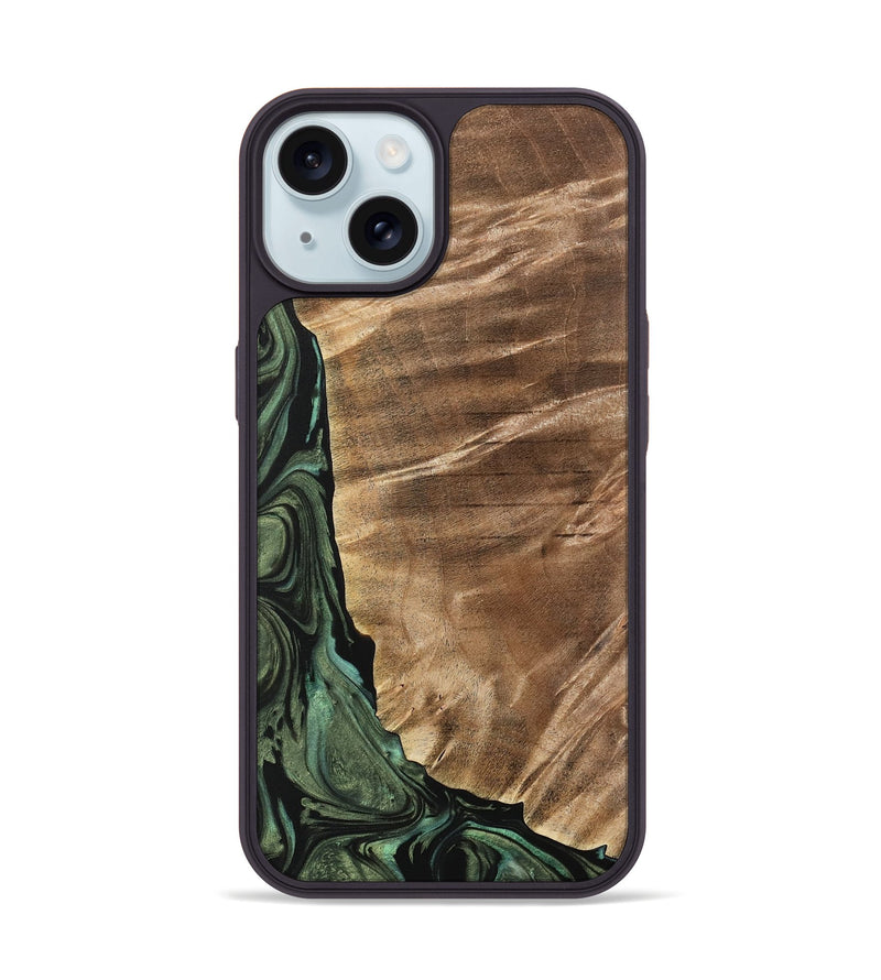 iPhone 15 Wood Phone Case - Mikala (Green, 733123)