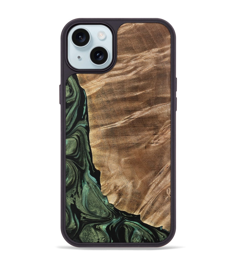 iPhone 15 Plus Wood Phone Case - Mikala (Green, 733123)