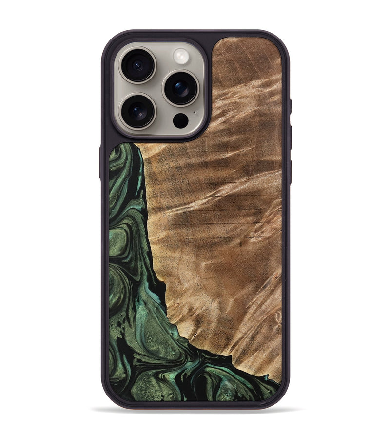 iPhone 15 Pro Max Wood Phone Case - Mikala (Green, 733123)