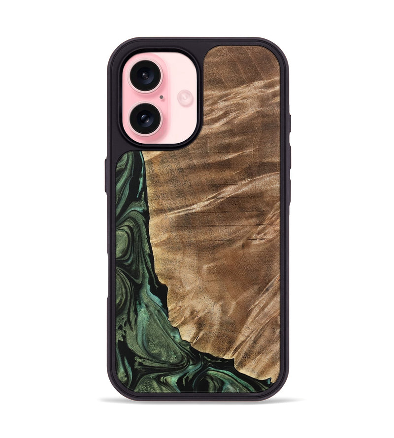 iPhone 16 Wood Phone Case - Mikala (Green, 733123)