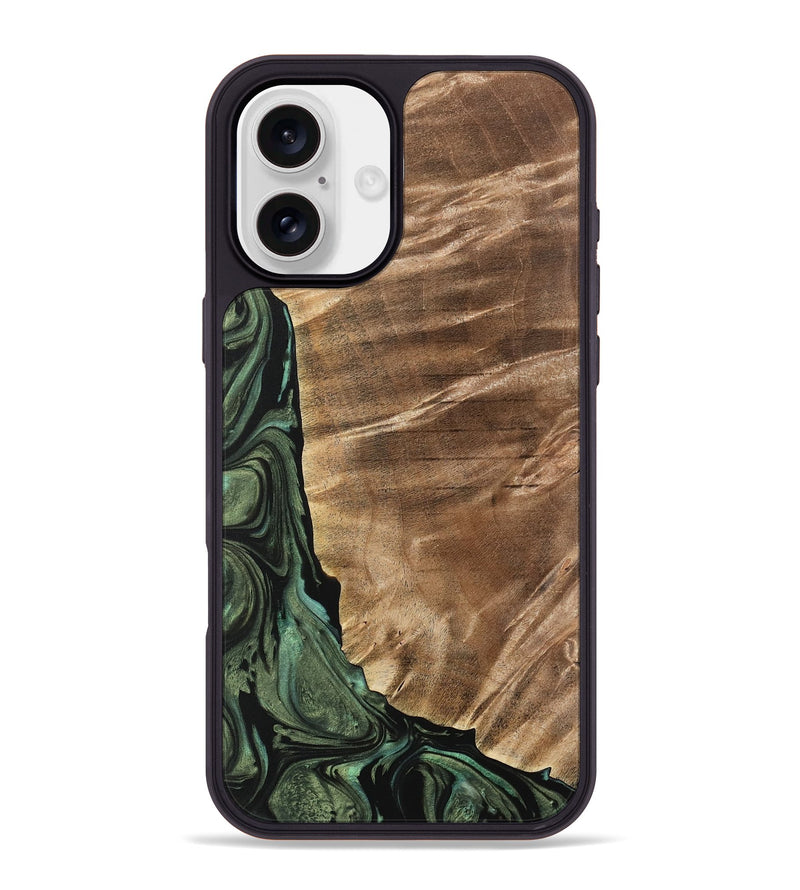 iPhone 16 Plus Wood Phone Case - Mikala (Green, 733123)