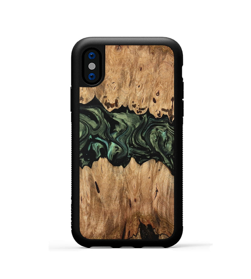 iPhone Xs Wood Phone Case - Regina (Green, 733125)