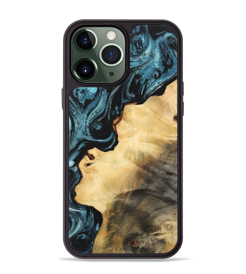 iPhone 13 Pro Max Wood Phone Case - Ross (Blue, 733127)