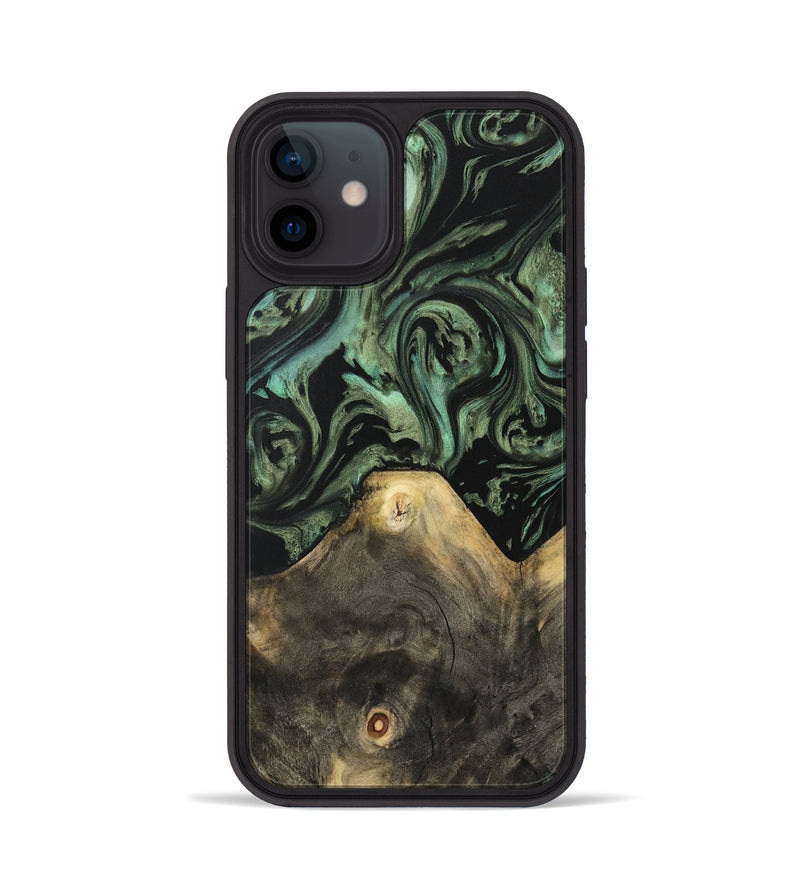 iPhone 12 Wood Phone Case - Xaviera (Green, 733130)