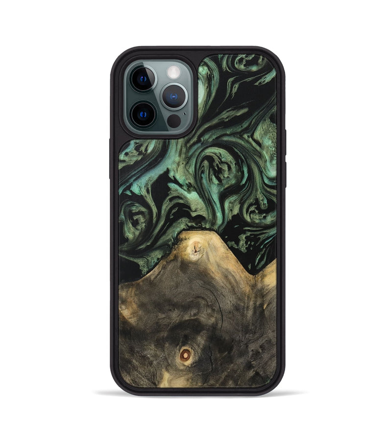 iPhone 12 Pro Wood Phone Case - Xaviera (Green, 733130)