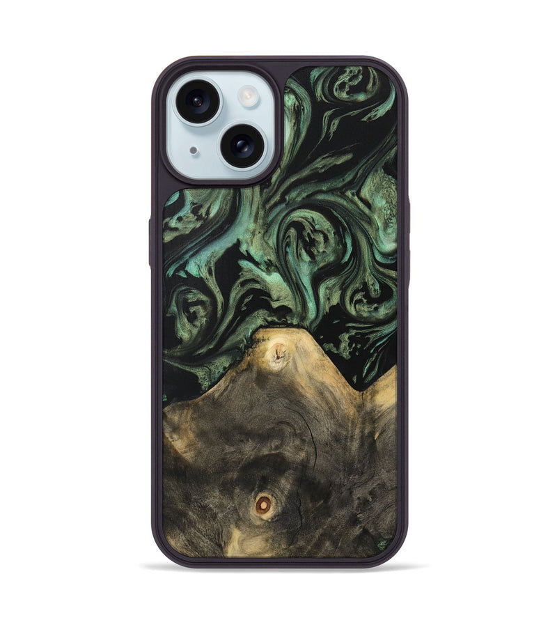 iPhone 15 Wood Phone Case - Xaviera (Green, 733130)