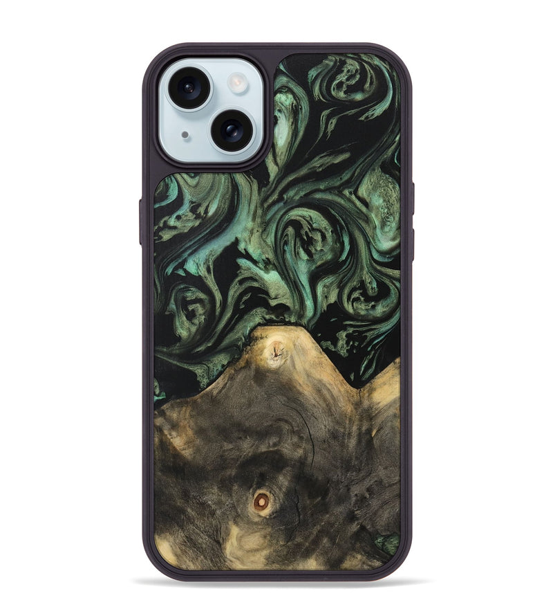 iPhone 15 Plus Wood Phone Case - Xaviera (Green, 733130)