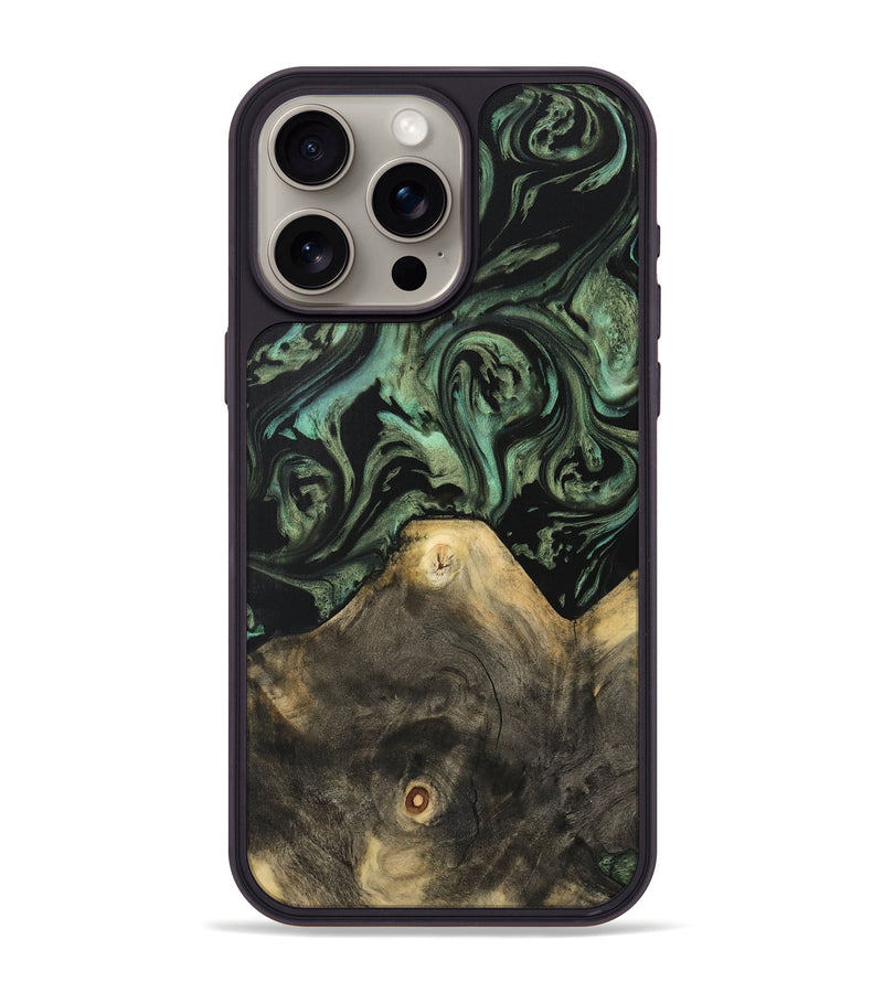 iPhone 15 Pro Max Wood Phone Case - Xaviera (Green, 733130)