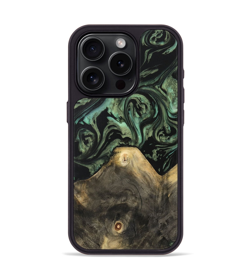 iPhone 15 Pro Wood Phone Case - Xaviera (Green, 733130)