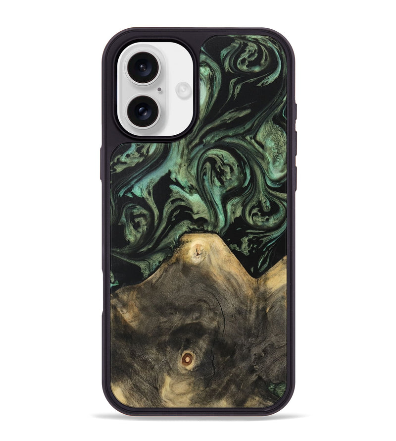 iPhone 16 Plus Wood Phone Case - Xaviera (Green, 733130)