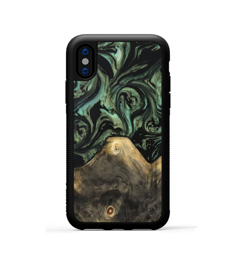 iPhone Xs Wood Phone Case - Xaviera (Green, 733130)