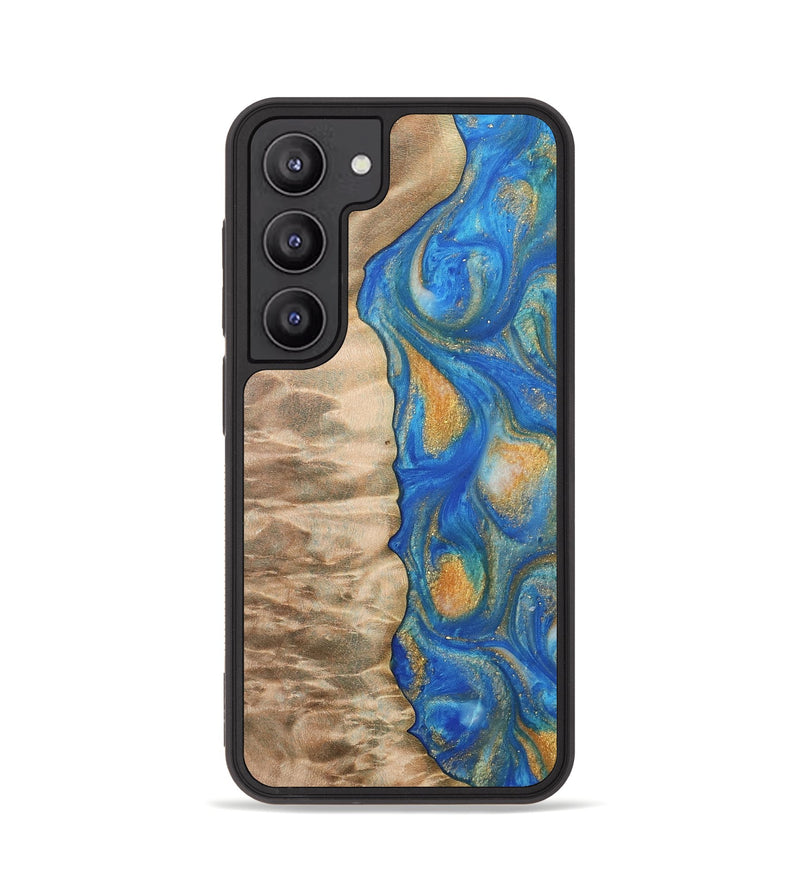 Galaxy S23 Wood Phone Case - Hoog (Teal & Gold, 733133)