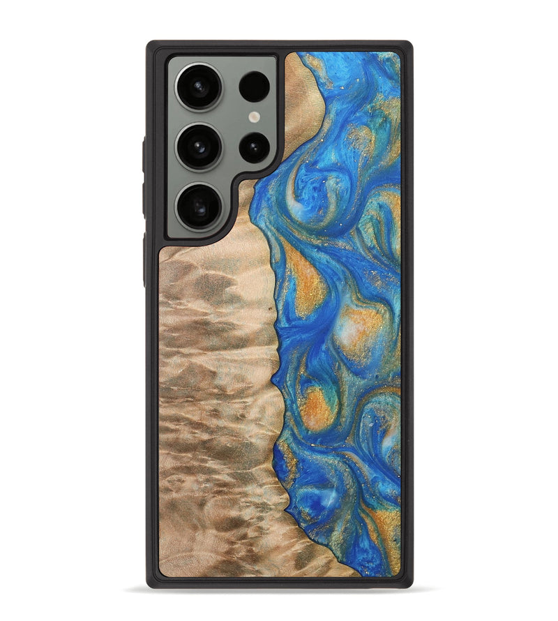 Galaxy S23 Ultra Wood Phone Case - Hoog (Teal & Gold, 733133)