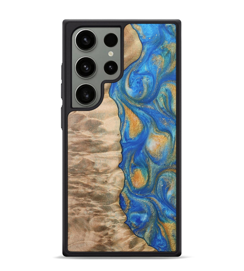 Galaxy S24 Ultra Wood Phone Case - Hoog (Teal & Gold, 733133)