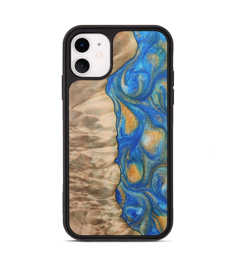 iPhone 11 Wood Phone Case - Hoog (Teal & Gold, 733133)