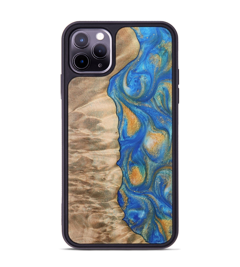 iPhone 11 Pro Max Wood Phone Case - Hoog (Teal & Gold, 733133)