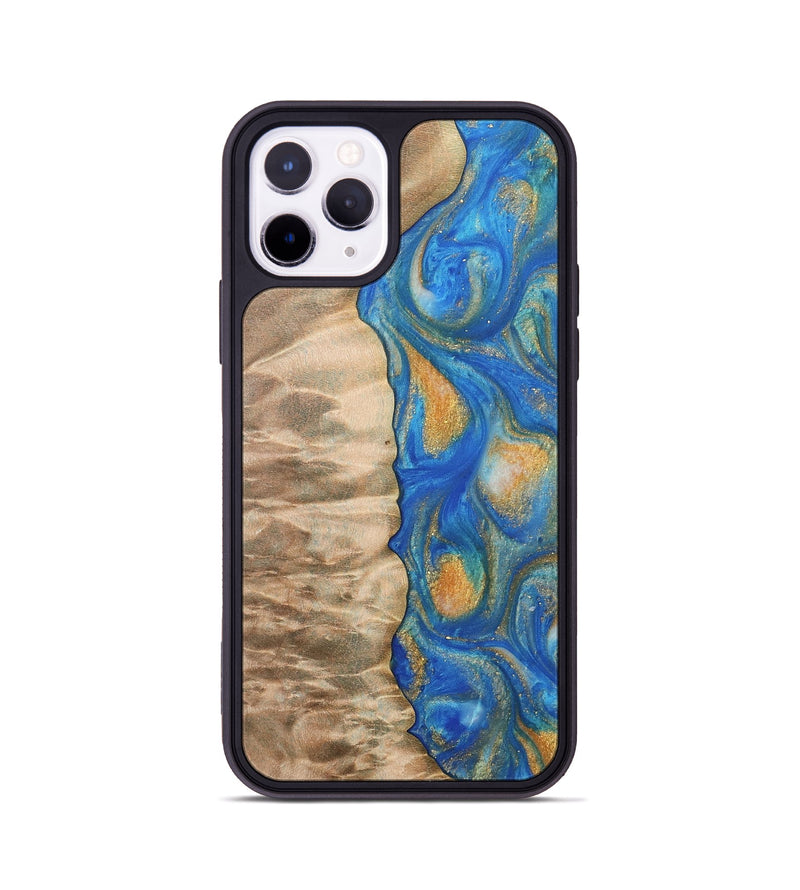 iPhone 11 Pro Wood Phone Case - Hoog (Teal & Gold, 733133)