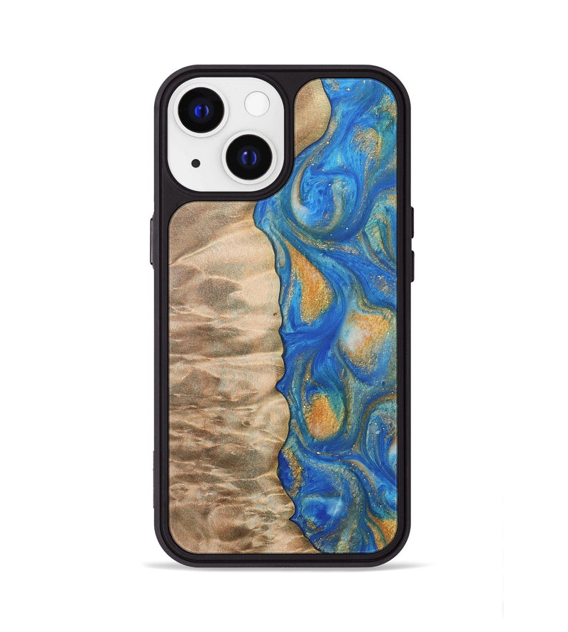 iPhone 13 Wood Phone Case - Hoog (Teal & Gold, 733133)