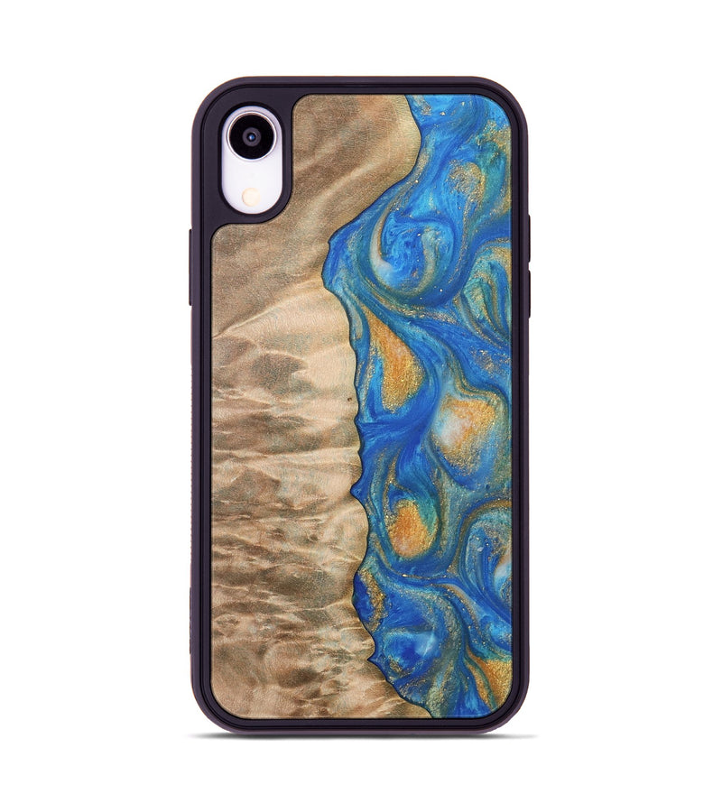 iPhone Xr Wood Phone Case - Hoog (Teal & Gold, 733133)