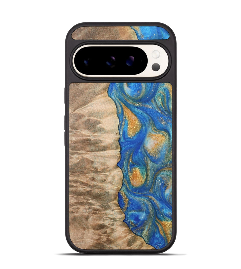 Pixel 9 Wood Phone Case - Hoog (Teal & Gold, 733133)