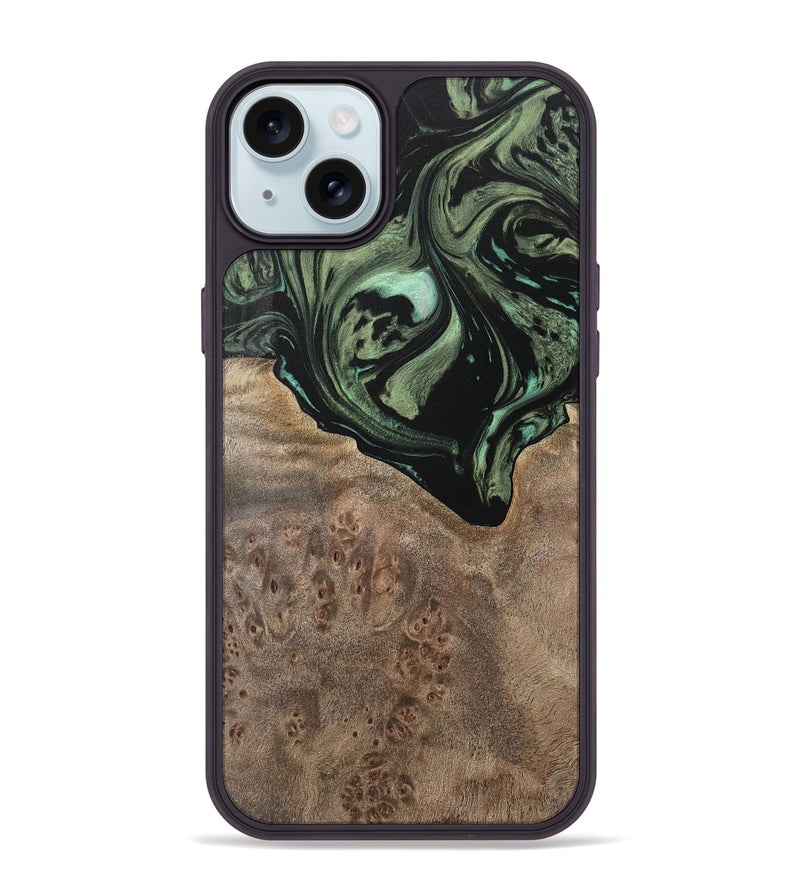 iPhone 15 Plus Wood Phone Case - Novella (Green, 733135)