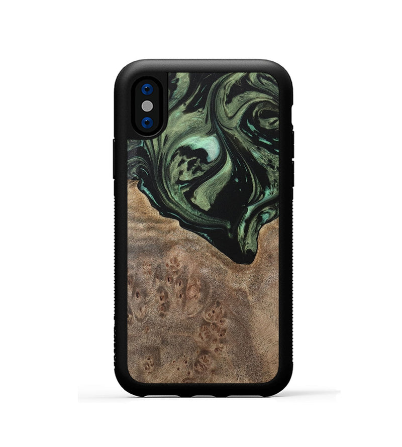 iPhone Xs Wood Phone Case - Novella (Green, 733135)