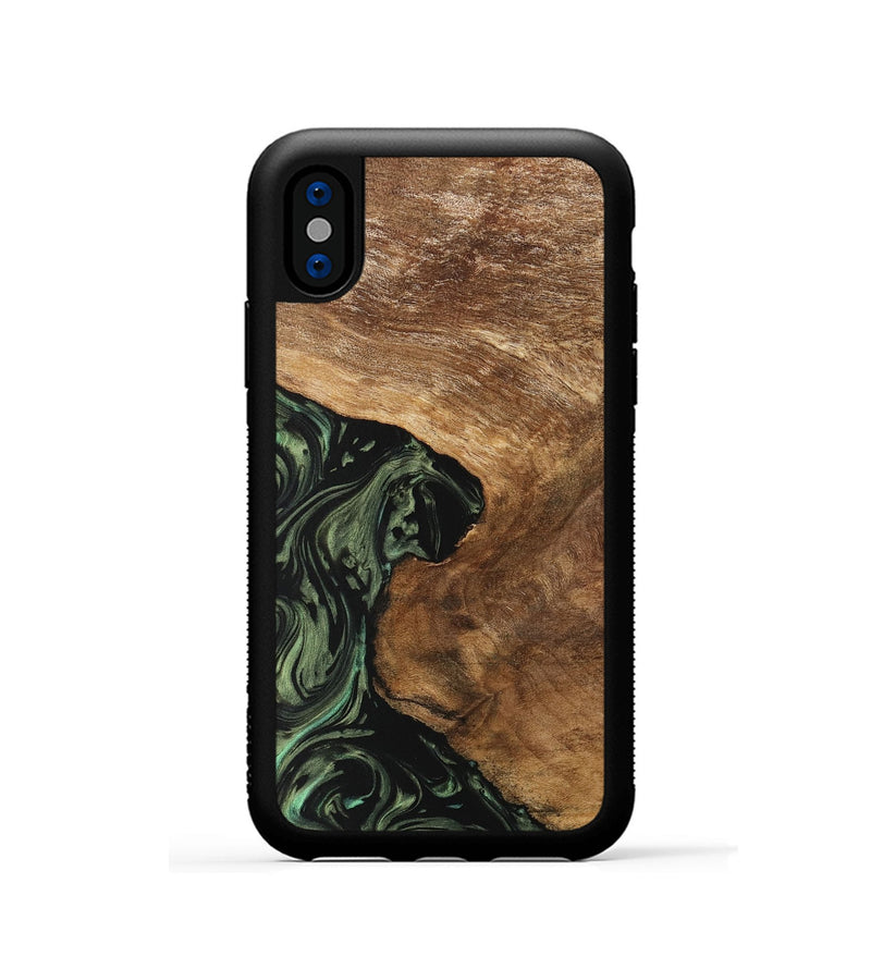 iPhone Xs Wood Phone Case - Brynna (Green, 733136)