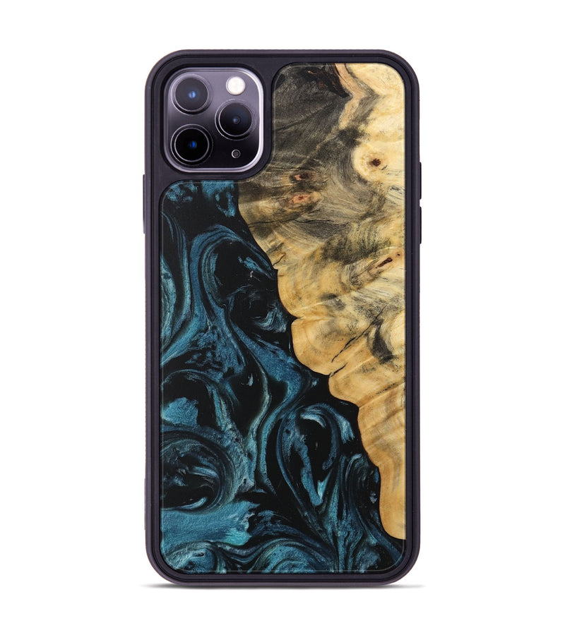 iPhone 11 Pro Max Wood Phone Case - Judie (Blue, 733141)