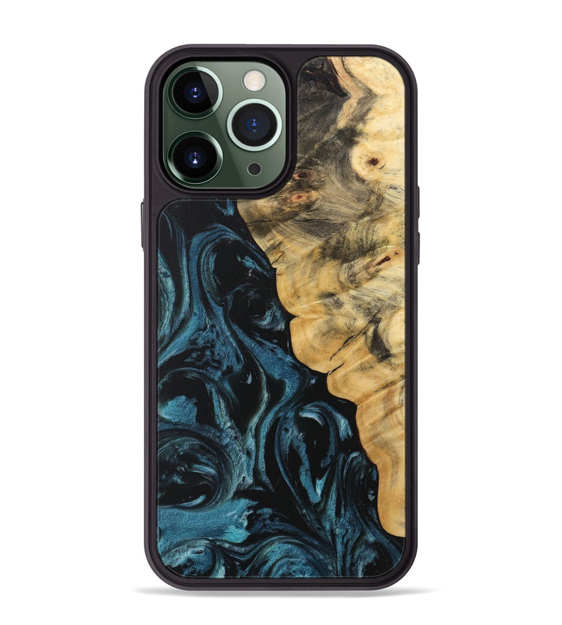 iPhone 13 Pro Max Wood Phone Case - Judie (Blue, 733141)