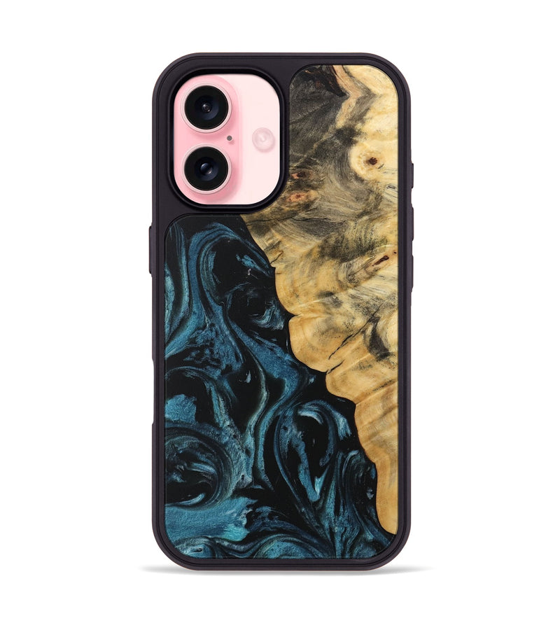 iPhone 16 Wood Phone Case - Judie (Blue, 733141)