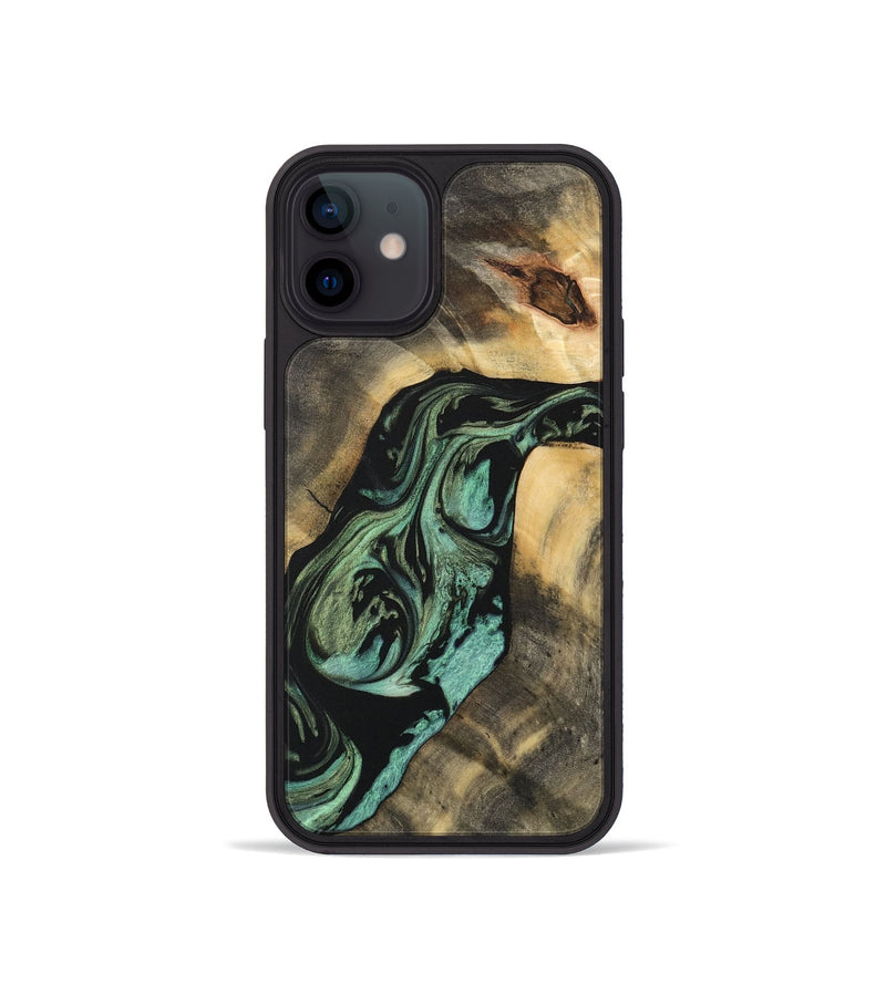 iPhone 12 mini Wood Phone Case - Saroj (Green, 733150)