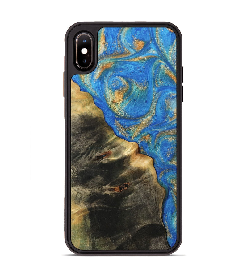 iPhone Xs Max Wood Phone Case - Rosie (Teal & Gold, 733151)