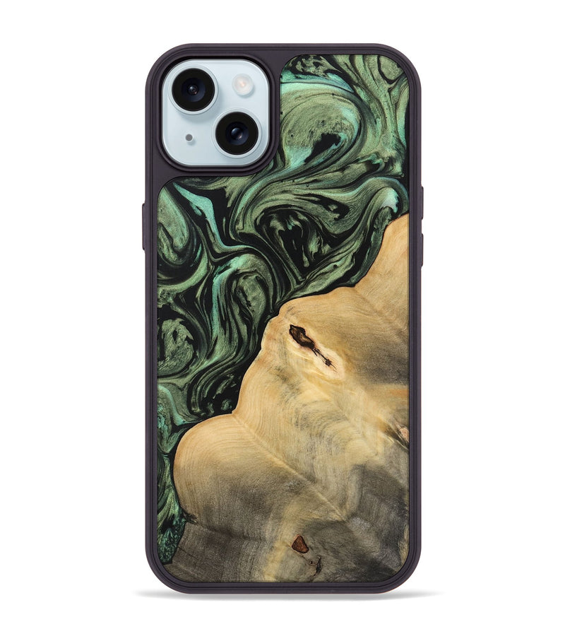 iPhone 15 Plus Wood Phone Case - Jacki (Green, 733153)