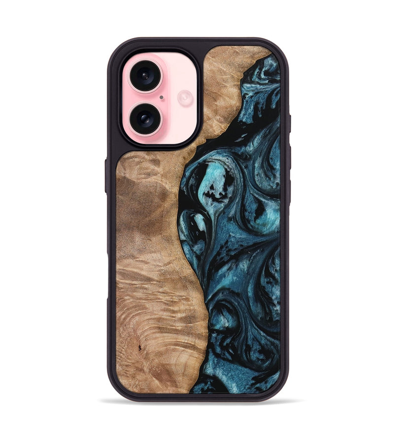 iPhone 16 Wood Phone Case - Hudson (Blue, 733156)