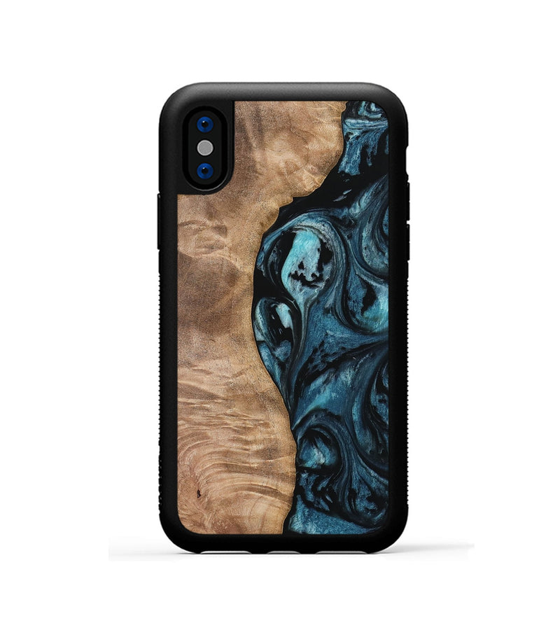 iPhone Xs Wood Phone Case - Hudson (Blue, 733156)