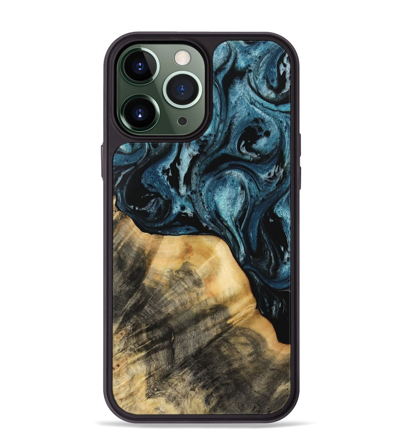 iPhone 13 Pro Max Wood Phone Case - Dejuan (Blue, 733169)