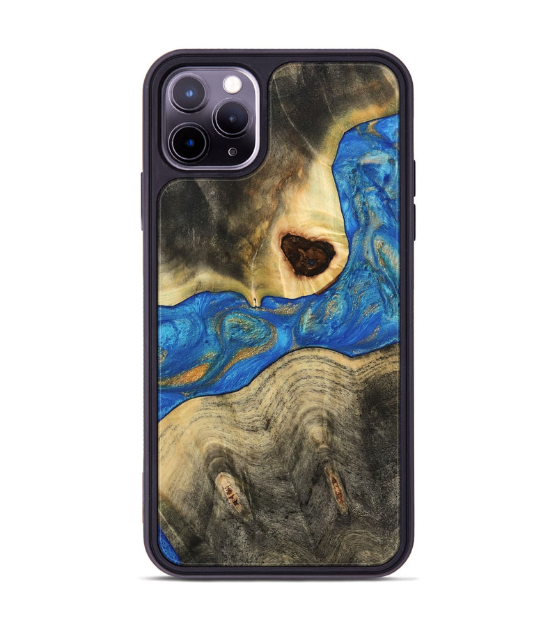 iPhone 11 Pro Max Wood Phone Case - Zelpha (Teal & Gold, 733171)