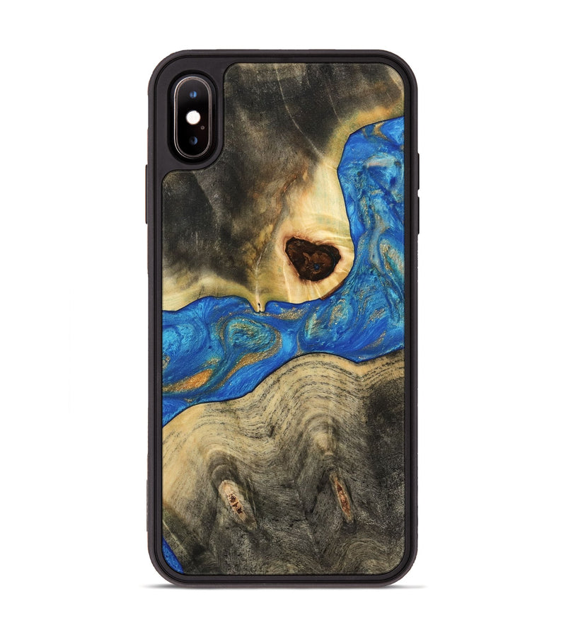 iPhone Xs Max Wood Phone Case - Zelpha (Teal & Gold, 733171)