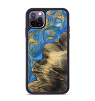 iPhone 11 Pro Max Wood Phone Case - Asan (Teal & Gold, 733176)