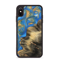 iPhone Xs Max Wood Phone Case - Asan (Teal & Gold, 733176)