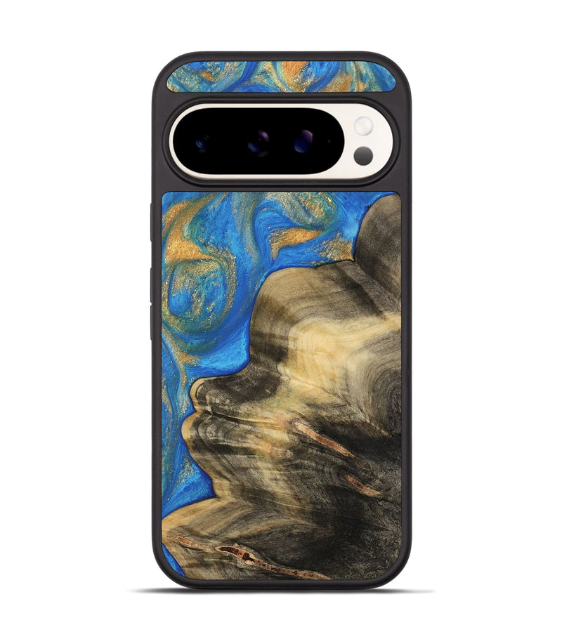 Pixel 9 Wood Phone Case - Asan (Teal & Gold, 733176)