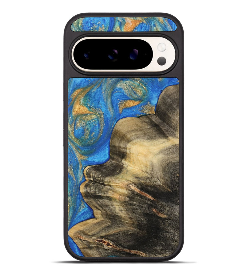 Pixel 9 Pro XL Wood Phone Case - Asan (Teal & Gold, 733176)