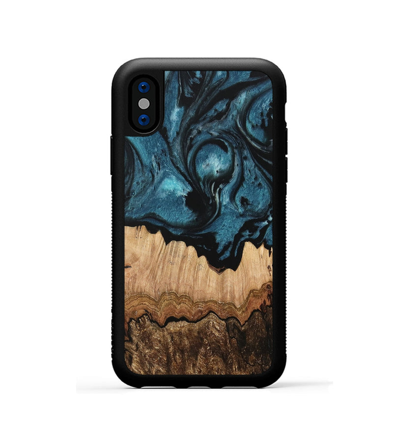 iPhone Xs Wood Phone Case - Kala (Blue, 733189)