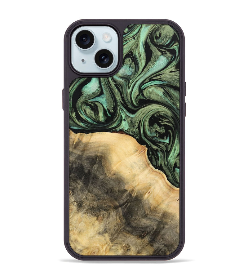 iPhone 15 Plus Wood Phone Case - Hoog (Green, 733193)