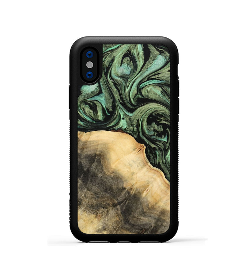 iPhone Xs Wood Phone Case - Hoog (Green, 733193)