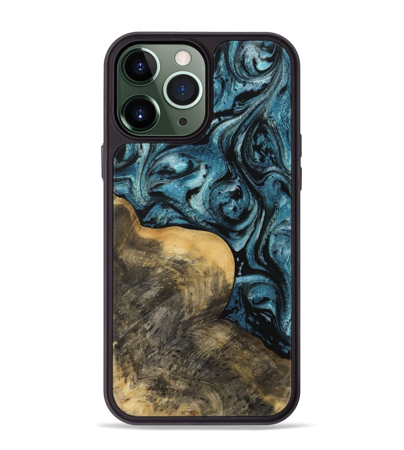 iPhone 13 Pro Max Wood Phone Case - Berlin (Blue, 733197)