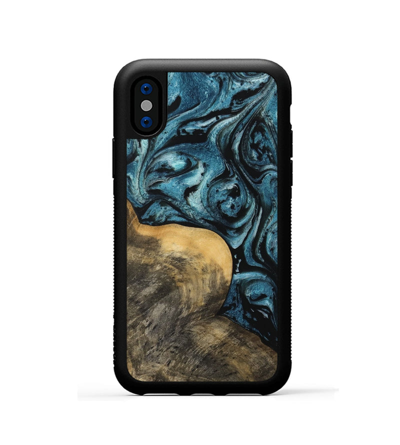 iPhone Xs Wood Phone Case - Berlin (Blue, 733197)