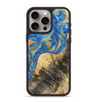 iPhone 15 Pro Max Wood Phone Case - Nikkie (Teal & Gold, 733199)