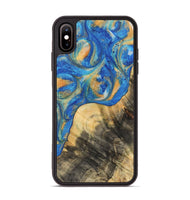 iPhone Xs Max Wood Phone Case - Nikkie (Teal & Gold, 733199)