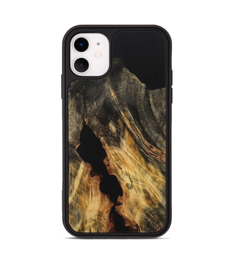 iPhone 11 Wood Phone Case - Doretha (Pure Black, 733202)